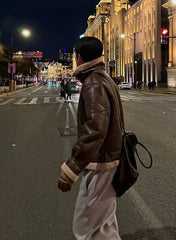 PU Leather Padded Jacket