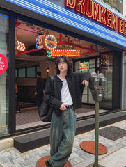 Black Loose Fit Faux Cardigan