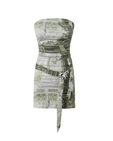 Green Bodycon Belted Tube Dress