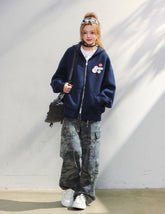 Air Layer Hoodie Badge Design Zip Up Jacket