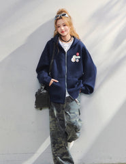 Air Layer Hoodie Badge Design Zip Up Jacket