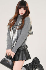 Autumn Turtleneck Knit Cardigan Slim Fit Top