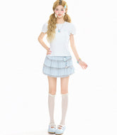 Ballet Lace Tulle Ruffle Mini Skirt