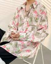 Beige And Pink Floral Shirt