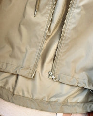 Beige Casual Hooded Windbreaker Jacket