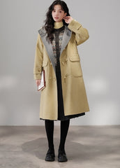 Beige Classic Hooded Long Coat