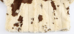 Beige Cow Pattern Fur Jacket