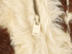 Beige Cow Pattern Fur Jacket