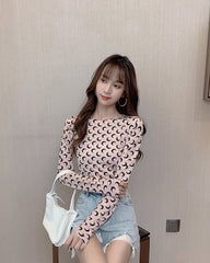 Beige Crecent Moon Top