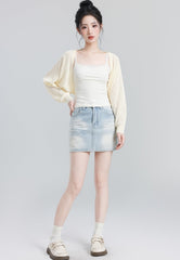 Beige Lightweight Knit Sun Protection Cardigan