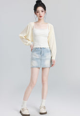 Beige Lightweight Knit Sun Protection Cardigan