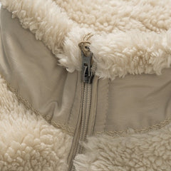 Beige Plush Front Pocket Jacket
