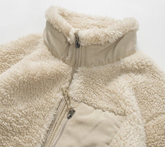 Beige Plush Front Pocket Jacket