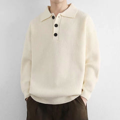 Beige Polo Style Sweater