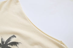 Beige Skeleton Beach Sleeveless T-Shirt