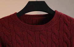 Beige Twist Patterrn Knitted Sweater
