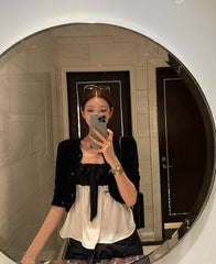 Black And White Bow Sling Top