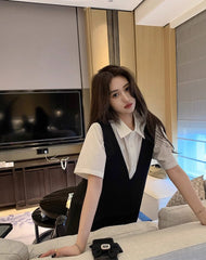 Black And White Shirt And Dress Set