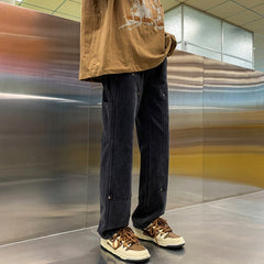 Black Big Patch Jeans