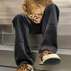 Black Big Patch Jeans
