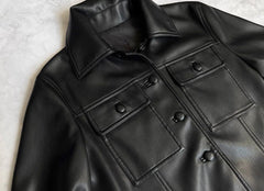 Black Clean Style Leather Jacket