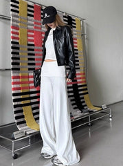 Black Clean Style Leather Jacket