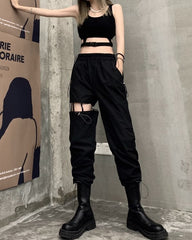 Black Cut Out Pants