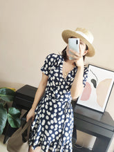 Black Daisy Wrap Dress