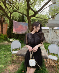 Black Diamond Mesh Doll Dress