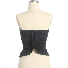 Black Diamond Pleated Tube Top