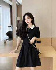 Black Doll Dress With White Collar