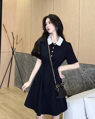 Black Doll Dress With White Collar