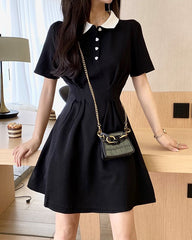 Black Doll Dress With White Collar