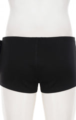 Black Eyelet Belted Wrap Shorts