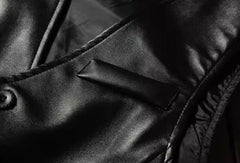 Black Faux Leather Vest