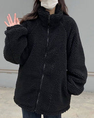 Black Fleece Zip-Up Jacket
