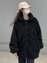 Black Fleece Zip-Up Jacket