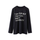 Black Invisibility Print Statement T-Shirt