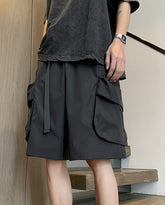 Black Large Pocket Shorts