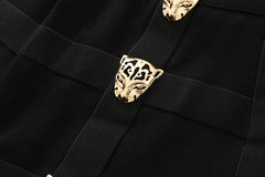 Black Leopard Shorts With Strap