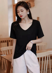 Black Low Neckline T-Shirt