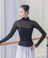 Black Mesh Turtle Neck