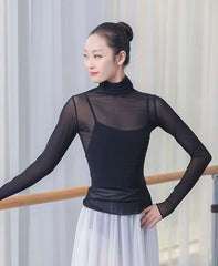 Black Mesh Turtle Neck