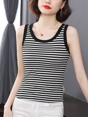 Black Monochrome Basic Tank Top