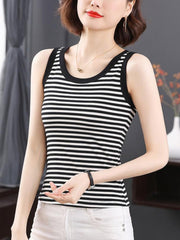 Black Monochrome Basic Tank Top