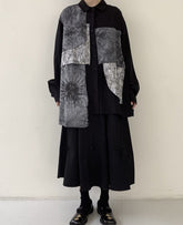 Black Multi-Pattern Patchwork Shirt