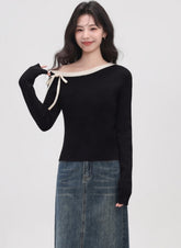 Black One Shoulder Layering Top