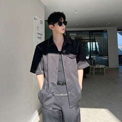 Black Outlined Short Sleeves Shirt