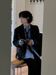 Black Oversized Suit Blazer Jacket