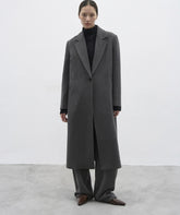 Grey Oversized Tailored Wool Long Coat